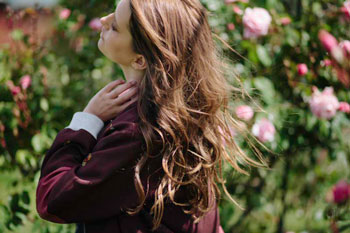 girl and flower