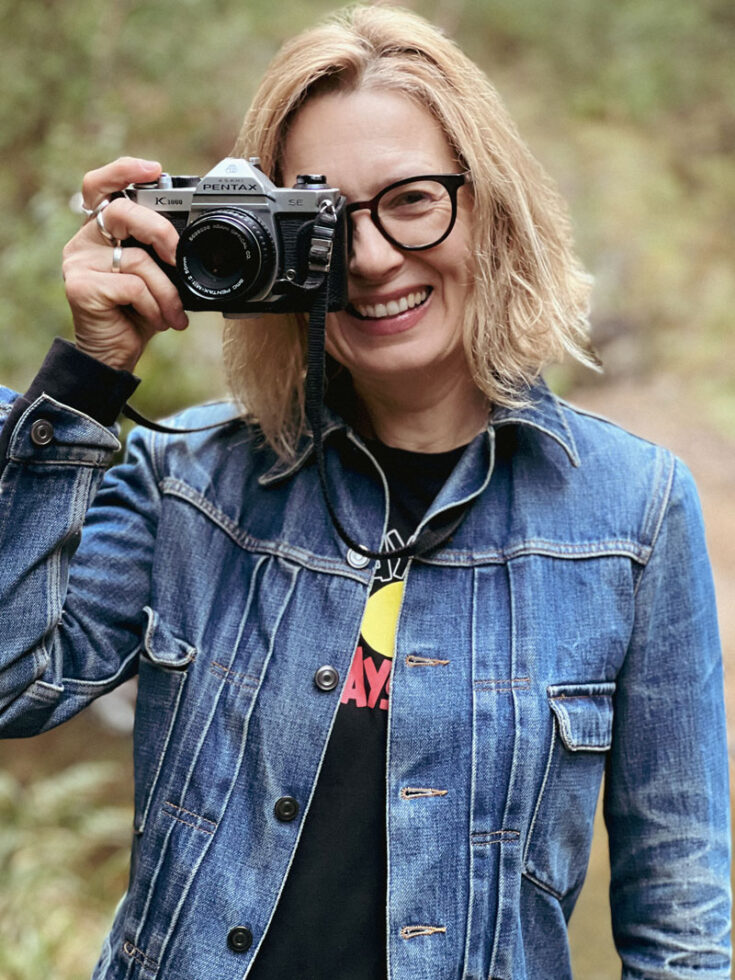 Woman holding a camera